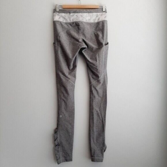 LULULEMON Speed Tight III All Luxtreme Athletic Leggings Grey Ruched Sz 6 - Picture 9 of 16